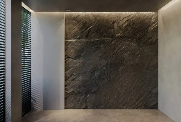 Modern boş oda iç tasarımı çağdaş, odada doğal tonlar, duvarlar, zemin ve tavan. 3d resimleme