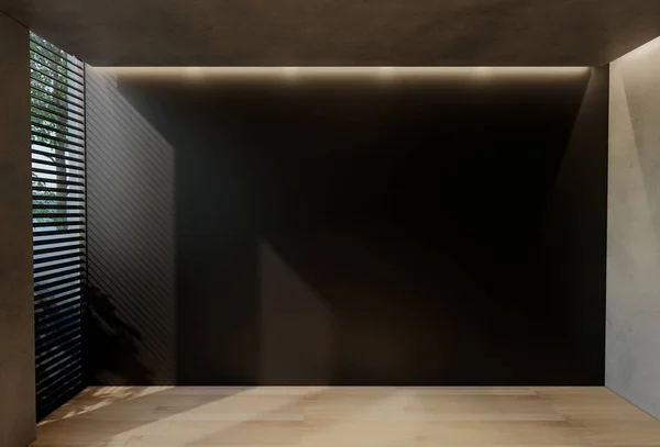 Modern boş oda iç tasarımı çağdaş, odada doğal tonlar, duvarlar, zemin ve tavan. 3d resimleme