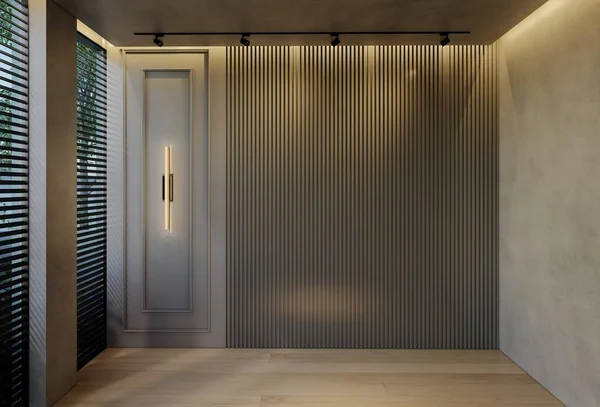 Modern Empty Room Interior Design Contemporary Natural Tones Room Walls — Stock Photo, Image