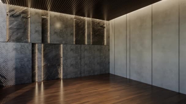 Chambre Vide Moderne Design Intérieur Contemporain Avec Des Tons Naturels — Video