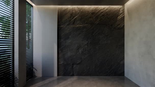 Modernes Leeres Raumdesign Zeitgenössisch Mit Natürlichen Farbtönen Raum Wänden Boden — Stockvideo