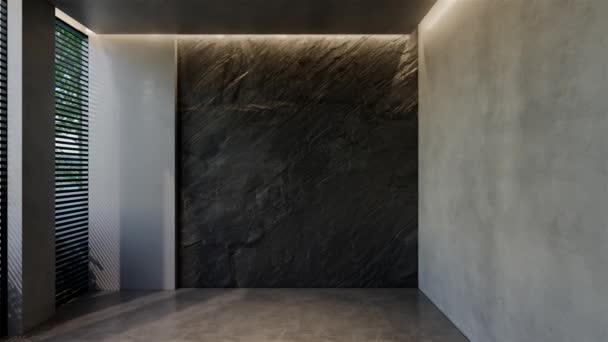 Modern Empty Room Interior Design Contemporary Natural Tones Room Walls — Stock Video