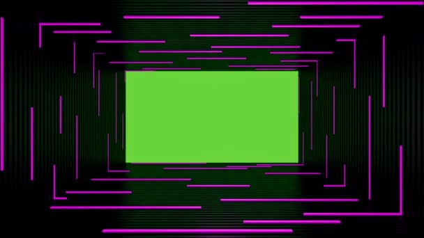 Loop Abstrato Lâmpada Fluorescente Fundo Preto Com Tela Verde Rendering — Vídeo de Stock
