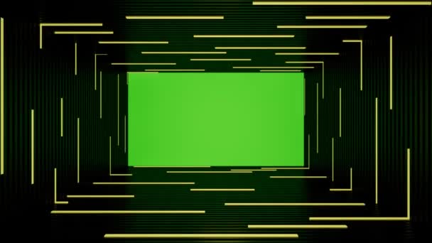 Loop Abstraktní Fluorescenční Lampa Černé Pozadí Zelenou Obrazovkou Vykreslování — Stock video