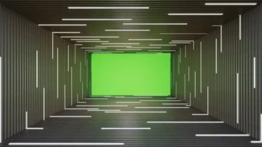 VJ LOOP Soyut Flüoresan Lamba ahşap kibrit arkaplan yeşil ekran 3D oluşturma
