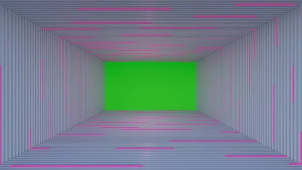 Lámpara Fluorescente Abstracta Loop Fondo Blanco Mate Con Pantalla Verde — Vídeos de Stock