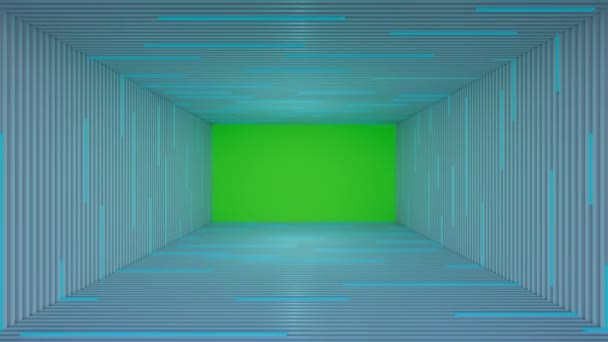 Loop概要蛍光灯白色マットの背景とグリーンスクリーン3Dレンダリング — ストック動画