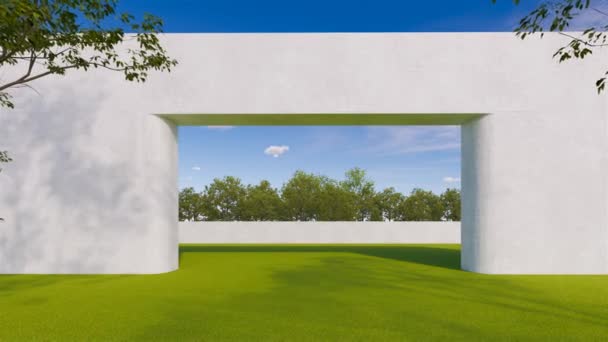 Enterance Πύλες Αρχιτεκτονική Και Φύση Σύννεφο Άποψη Φόντο Time Lapse — Αρχείο Βίντεο