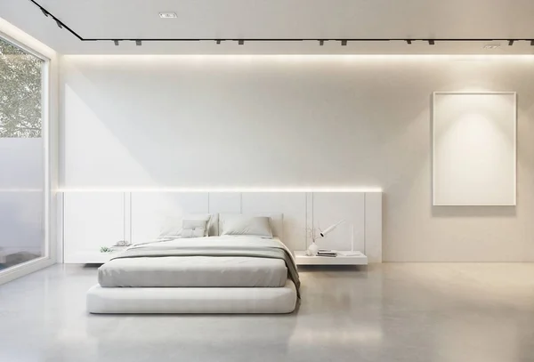 Yatak Odasının Kısmı Beyaz Bir Taban Tonuyla Illüstrasyon Oluşturucu — Stok fotoğraf