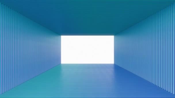 Soyut Koridor Kutusu Beyaz Ekran Görüntüsü Oluşturma Ile Parlak Renk — Stok video