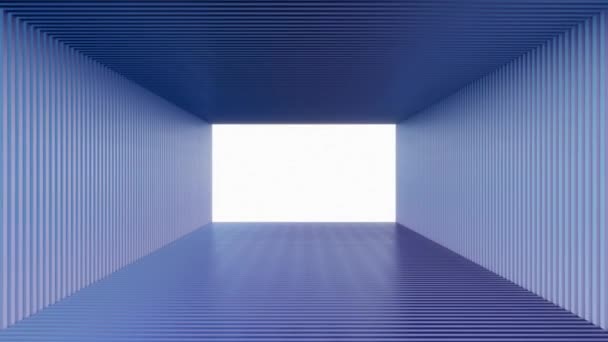 Abstraktní Chodba Box Světlé Barvy Pozadí Bílou Obrazovkou Displej Vykreslování — Stock video