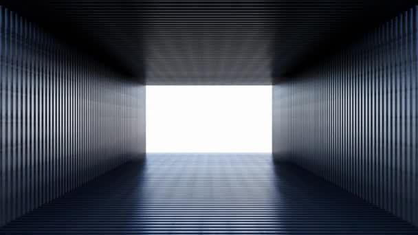 Abstract Hallway Box Bright Color Background White Screen Display Rendering — Stock Video
