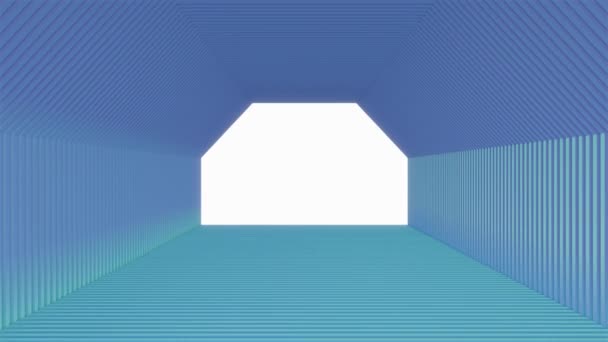 Abstraktní Hexagon Chodba Světlé Barevné Pozadí Bílou Obrazovkou Vykreslování — Stock video