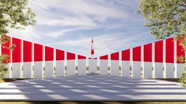 Endonezya 'nın 78. Bağımsızlık Yılı, Ağustos-17-1945, İllüstrasyon 3D