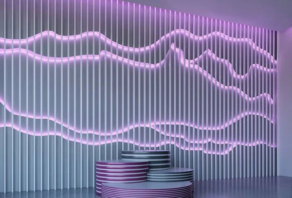 ユニークな装飾的な壁パネルのインテリアデザイン 3Dイラストレンダリング — ストック写真