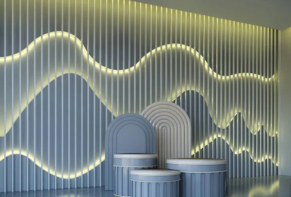 Unique Decorative Wall Panel Interior Design Illustration Render — Stock Photo, Image