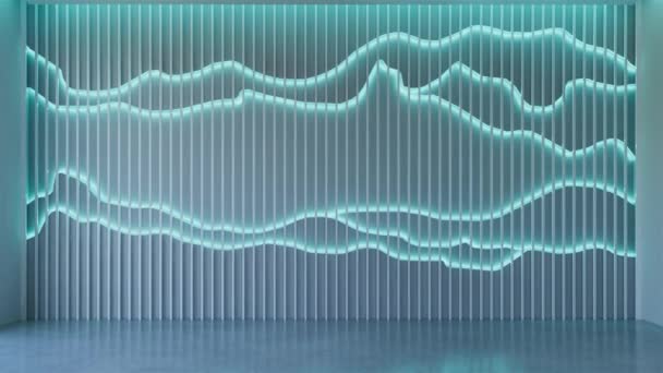 アニメーション ユニークな装飾的な壁パネルのインテリアデザイン 3Dイラストレンダリング — ストック動画