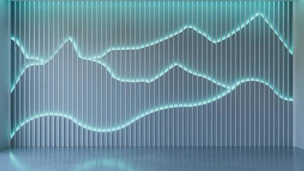 Анімація Унікальний Декоративний Дизайн Стін Панелі Інтер Єру Ілюстрація Рендерингу — стокове відео