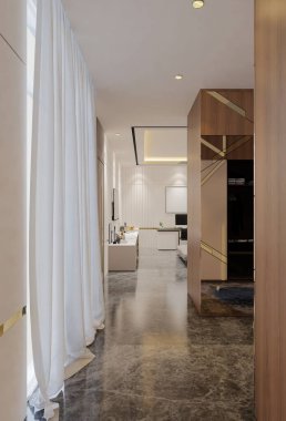 Modern lüks dolap tasarımı. 3B Resim Hazırlama