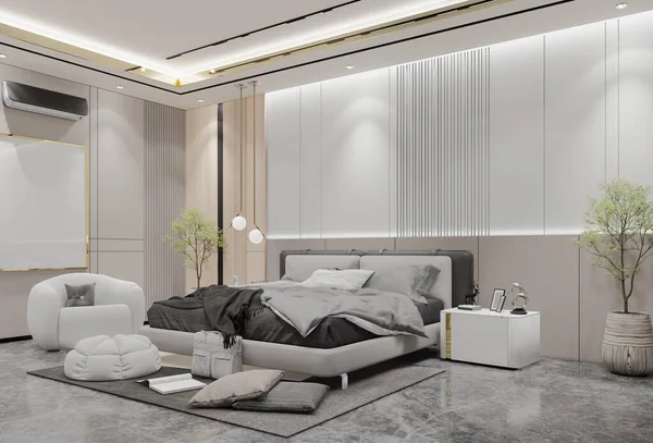 Modern Luxury Bedroom Design Illustration Render — Stock Photo, Image