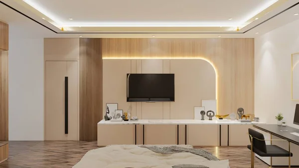 Modern Luxury Bedroom Design Illustration Render — Stock Photo, Image