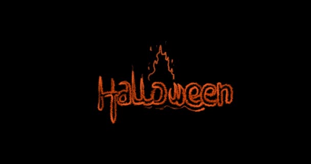 Animovaný Halloween Červené Barvě Černé Bílé Zelené Obrazovce Motion Graphics — Stock video