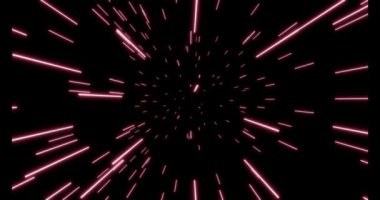 Neon renkli soyut çizgi hareket arkaplan tüneli. 3B Resim Hazırlama