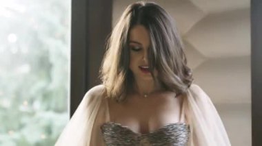 Video production the music clip for the young woman, music star. High quality 4k footage
