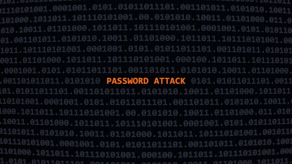 Cyber Attack Password Attack Vulnerability Text Binary System Ascii Art — Stock Photo, Image