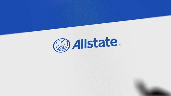 Липня 2023 Року Гленв Штат Іллінойс Логотип Allstate Білій Стіні — стокове фото