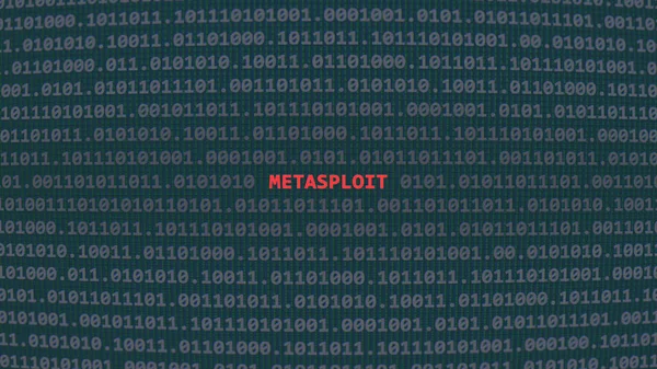 Metasploit Ataque Cibernético Texto Vulnerabilidad Estilo Arte Ascii Sistema Binario — Foto de Stock
