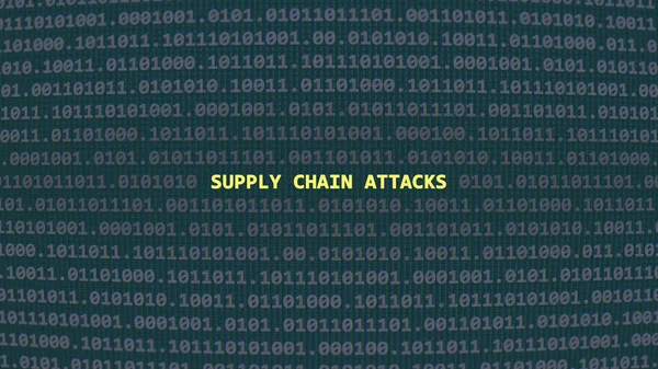 Cyber Attack Supply Chain Attacks Vulnerability Text Binary System Ascii — Stock Photo, Image