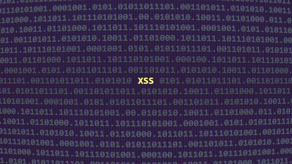 Cyberaanval Xss Kwetsbaarheidstekst Binaire Systeem Ascii Kunst Stijl Code Editor — Stockfoto