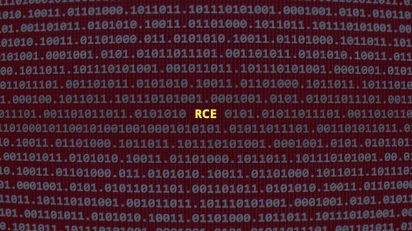 Cyberaanval Rce Kwetsbaarheidstekst Binaire Systeem Ascii Kunst Stijl Remote Code — Stockfoto