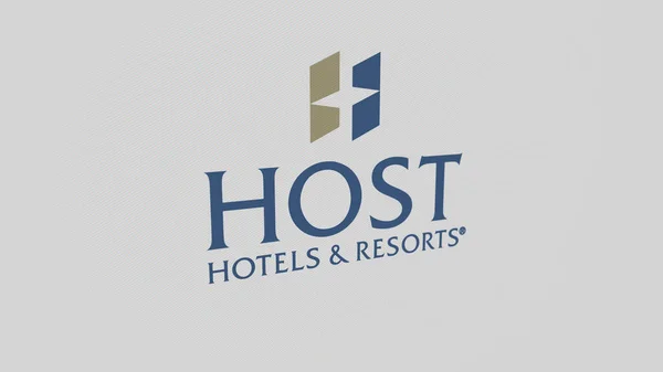 Setembro 2023 Logotipo Host Hotels Resorts Uma Parede Branca Telas — Fotografia de Stock