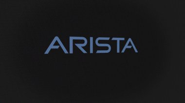 07 Eylül 2023 Santa Clara, Kaliforniya. Beyaz bir ekranda Arista Networks 'ün logosu. Arista Networks bir aygıt üzerine damga.