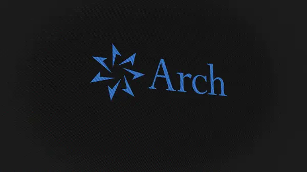 2023년 07일 버뮤다 해밀턴 화면의 캐피탈 그룹의 로고입니다 장치에 Arch — 스톡 사진