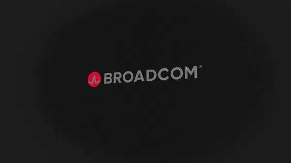 2023 Szeptember San Jose Kalifornia Broadcom Inc Logója Képernyők Fehér — Stock Fotó