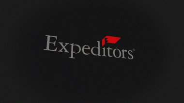 07 Eylül 2023 Seattle, Washington. Expeditors International 'ın logosu beyaz bir ekranda. Expeditors International bir aygıtın üzerinde.