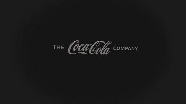2023年9月7日佐治亚州亚特兰大可口可乐公司 Coca Cola Company 的标志在屏幕的白墙上 可口可乐 可口可乐公司 在设备上的品牌 — 图库照片