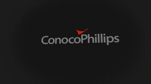07Th September 2023 Houston Texas Logotipo Conocophillips Uma Parede Branca — Fotografia de Stock