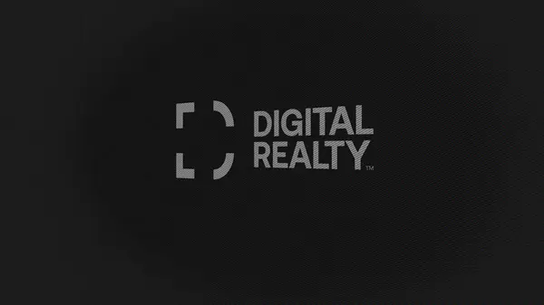 Září 2023 Austin Texas Logo Digital Realty Bílé Stěně Obrazovek — Stock fotografie