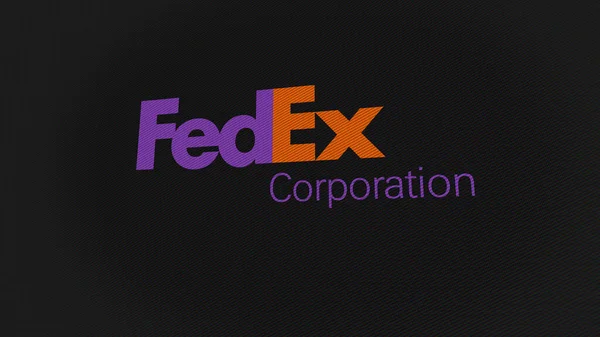 2023年9月7日 テネシー州メンフィス スクリーンの白い壁にFedexのロゴ デバイス上のFedexブランド — ストック写真