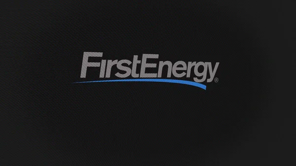 9月2023日 オハイオ州アクロン スクリーンの白い壁にファーストエナジーのロゴ デバイス上のファーストエネルギーブランド — ストック写真