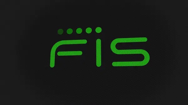 7月2023日 フロリダ州ジャクソンビル スクリーンの白い壁にFisのロゴ デバイス上のFisブランド — ストック写真