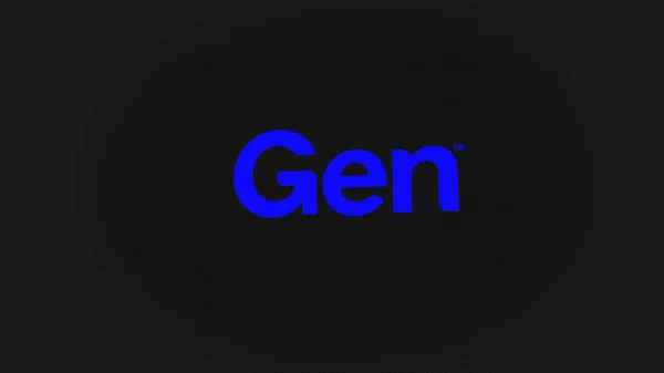 9月07日 2023 テンペ アリゾナ州 スクリーンの白い壁のGen Digitalのロゴ デバイス上のGenデジタルブランド — ストック写真