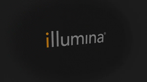 2023年9月7日加州圣地亚哥银幕白墙上的Illumina标志 设备上的Illumina品牌 — 图库照片