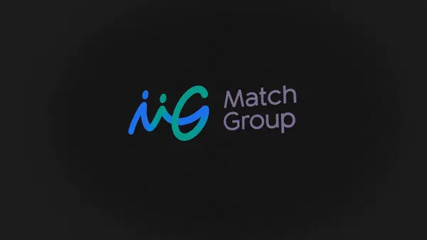 2023年9月7日德克萨斯达拉斯屏幕白墙上的Match Group标志 设备上的Match Group品牌 — 图库照片