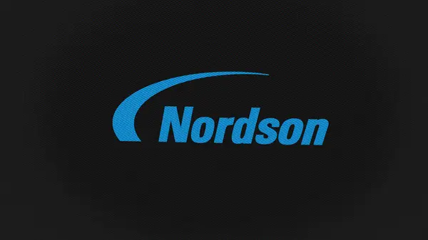 2023 Szeptember Westlake Ohio Nordson Vállalat Logója Képernyők Fehér Falán — Stock Fotó