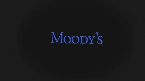 07Th September 2023 뉴욕시 화면의 Moody의 Corporation의 장치에 Moodys Corporation — 스톡 사진